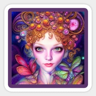 Beautiful Vibrant Faerie Princess Sticker